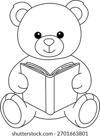 Lindo oso de peluche para colorear.