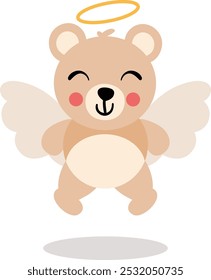 Anjo valentino de ursinho de pelúcia bonito