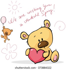 cute teddy bear design card  - vector illustration isolated on white