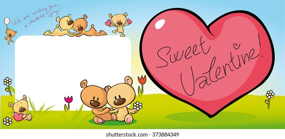 cute teddy bear design with valentine heart - vector illustration