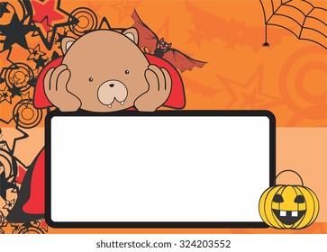 cute teddy bear dracula costume copyspace in vector format 