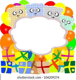 cute teddy bear with empty space. holiday card