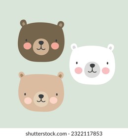 Ilustración de la cara del oso de peluche de corte fondo blanco vectorial