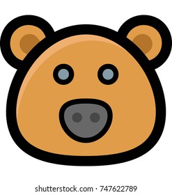 Cute Teddy Bear Face Vector Illustration Stock Vector (Royalty Free ...