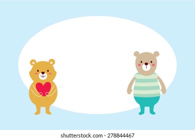 cute teddy bear friend card