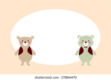 cute teddy bear friend card