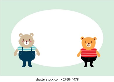 cute teddy bear friend card