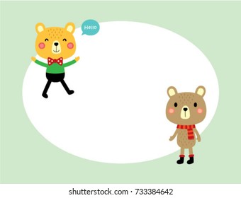 cute teddy bear friend card