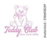 Cute teddy bear graphic tee design