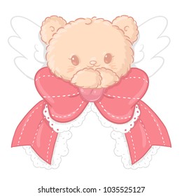 Cute teddy bear. Greeting card.