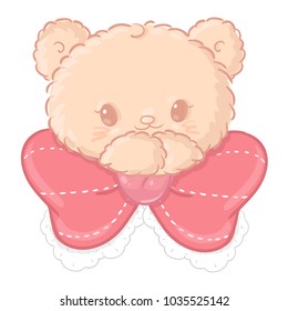 Cute teddy bear. Greeting card.