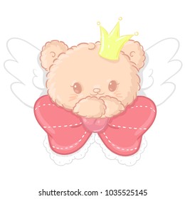Cute teddy bear. Greeting card.