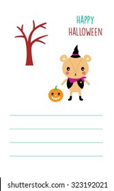 cute teddy bear happy halloween tag