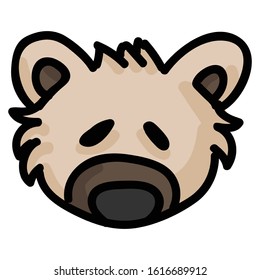 Cute teddy bear head plush clipart. Hand made kids soft toy.