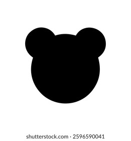 Cute teddy bear head silhouette vector flat illustration design on white background.