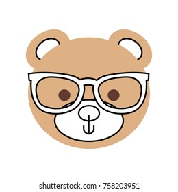 cute teddy bear head wearing glasses toy design