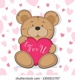 cute teddy bear with a heart
