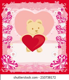 Cute Teddy bear with heart 