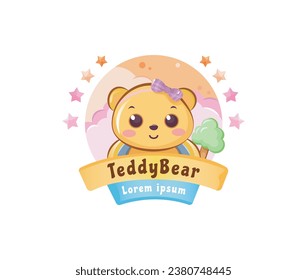 Cute Teddy Bear High Quality mascot illustration stock illustration	
