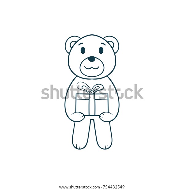 teddy bear holding gift box