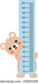 Oso de peluche lindo que sostiene una Regla para el bebé
