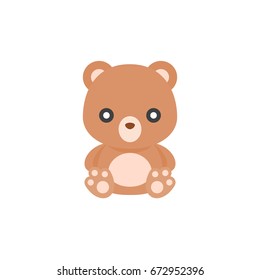 Cute Teddy bear icon, flat design