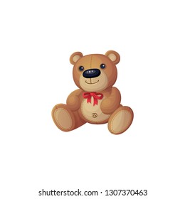 cute teddy bear icon on white background