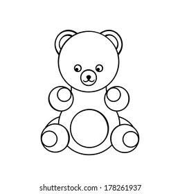 Cute teddy bear icon on white background