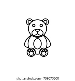 Cute teddy bear icon on white background