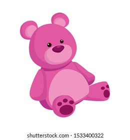 cute teddy bear icon over white background, colorful design. vector illustration