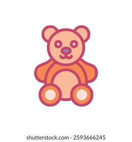A cute teddy bear icon perfect for warm emotions and children's designs.