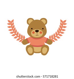 Cute teddy bear icon vector illustration graphic design