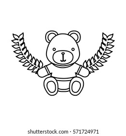 Cute teddy bear icon vector illustration graphic design