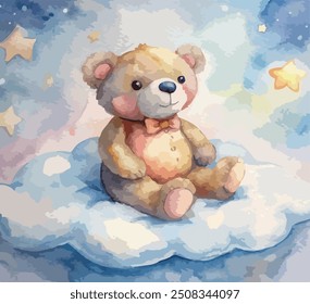 a cute teddy bear illustration