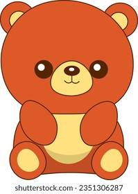 Cute teddy bear illustration concept art