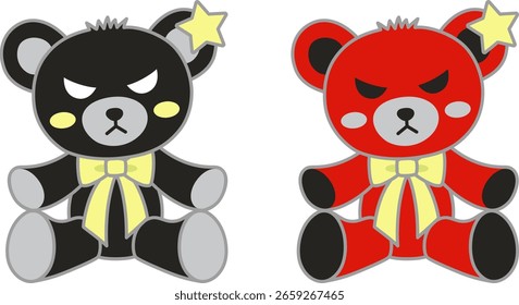 Conjunto de ilustración de oso de peluche lindo 3