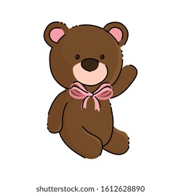 cute teddy bear isolated icon vector illustration design