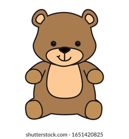 cute teddy bear isolated icon vector illustration design