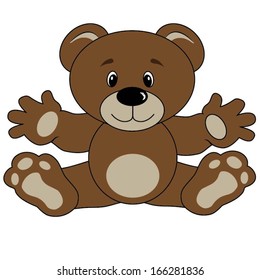 cute teddy bear isolated on white background