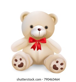  Cute teddy bear isolated on white background - vector and illustration.