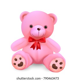  Cute teddy bear isolated on white background - vector and illustration.