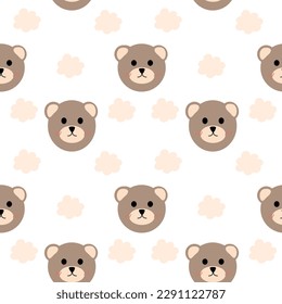 Oso de peluche con pequeñas nubes sin soldadura 
