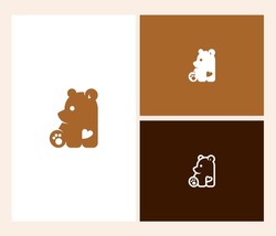 Cute Teddy Bear Logo Design