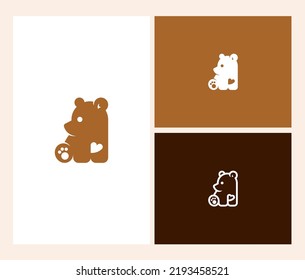 Cute Teddy Bear Logo Design