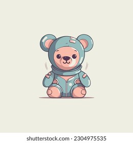 mascota con el logotipo del oso de peluche lindo para la tienda de ropa para niños