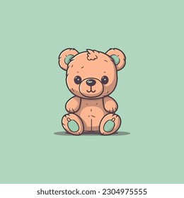 cute teddy bear logo mascot for kids clothes shop