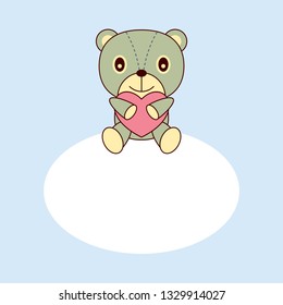 cute teddy bear love card