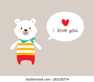 cute teddy bear love greeting card
