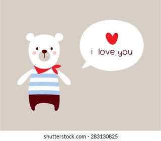 cute teddy bear love greeting card