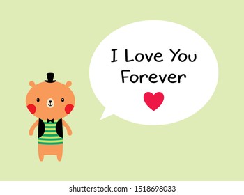 cute teddy bear i love you valentine card